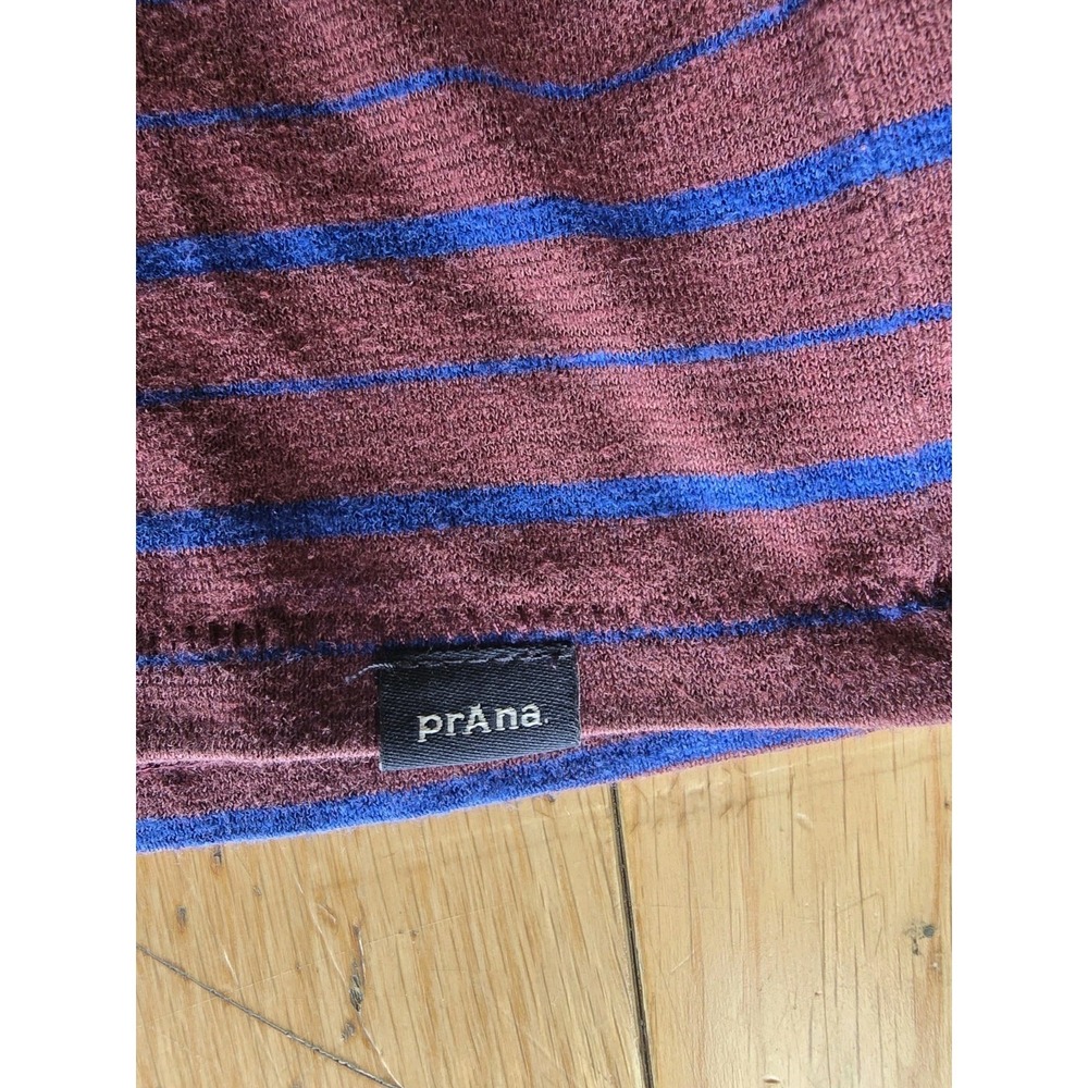 Prana Women's Colorful Stripe Rolled Short Sleeve Hem Cozy Up Tee Shirt Medium M - Picture 6 of 7